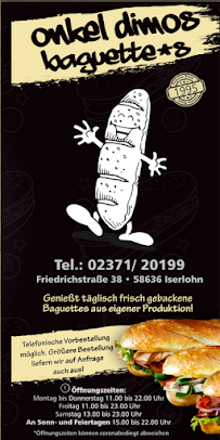 Restauration rapide Onkel Dimos Baguettes à Iserlohn (la carte)