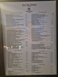 Menu du Buca San Giovanni Frigest à Florence