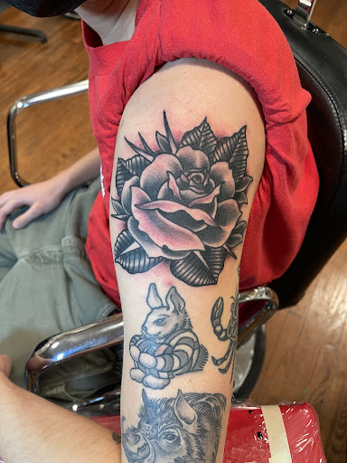 Explore leg tattoo cover up ideas for men, creative tattoo ideas in Brooklyn, available at Electric Lotus Tattoo