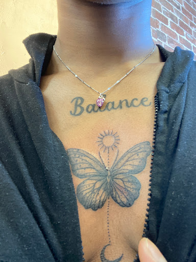 Explore blessed neck tattoo ideas, creative tattoo ideas in Richmond Hill, available at 444 Ink Tattoo Studio