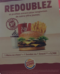 Restauration rapide Burger King à Pontault-Combault (le menu)