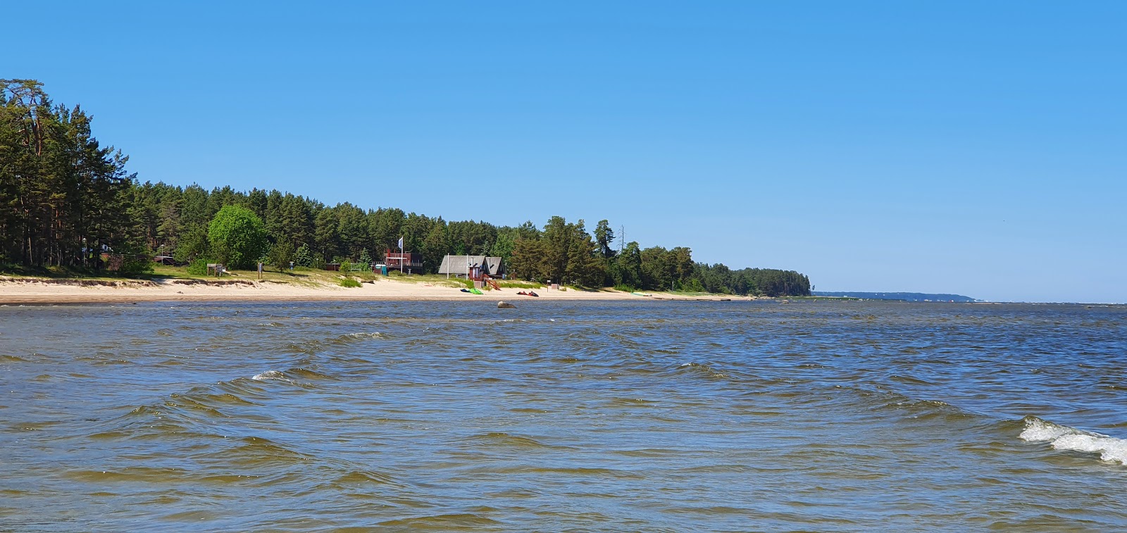Photo of Abragciems beach and the settlement