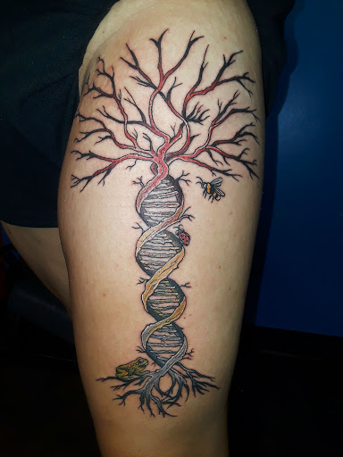 Explore american sleeve tattoo ideas, creative tattoo ideas in Redding, available at DEADLIFT TATTOO