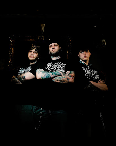 Explore kiss tattoo ideas, creative tattoo ideas in Abilene, available at Blackollar Tattoo Company