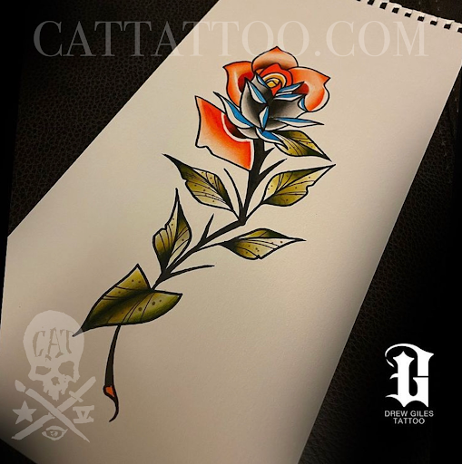 Explore beautiful flower tattoo ideas, creative tattoo ideas in Addison, available at Cat Tattoo