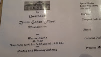 Restaurant Zum hohen Fürst à Püttlingen (la carte)