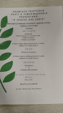 Restaurant Premiata Trattoria Prati à Lariano (la carte)