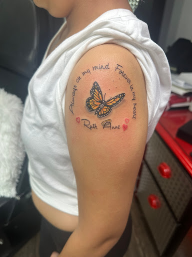 Explore 2 child tattoo ideas for dad, creative tattoo ideas in Blackwood, available at Candi Girl Ink