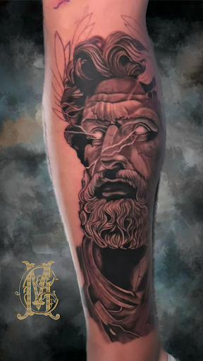 Explore dark tattoo sleeve ideas, creative tattoo ideas in Houston, available at MS Studios Houstons Ink Therapy