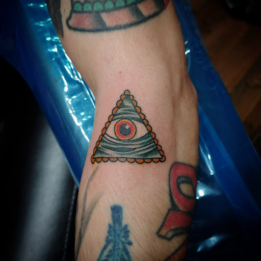 Explore mens sleeve tattoo idea, creative tattoo ideas in Bargersville, available at Angels and Demons Tattoo
