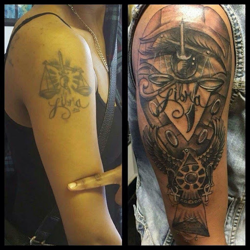 Explore sleeve filler tattoo ideas, creative tattoo ideas in Savannah, available at Tatlyfe Studios