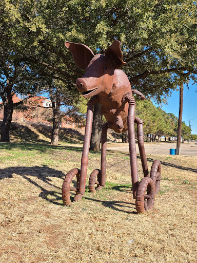 Pig on Wheels Statue