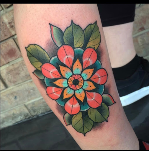 Explore foot print tattoo ideas, creative tattoo ideas in Tallmadge, available at Killjoy tattoo