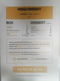 21 Jump Food à Vesoul menu