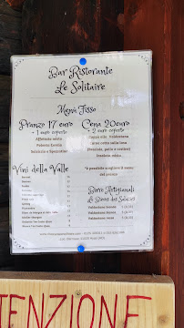 Restaurant Le Solitaire à Ayas (la carte)