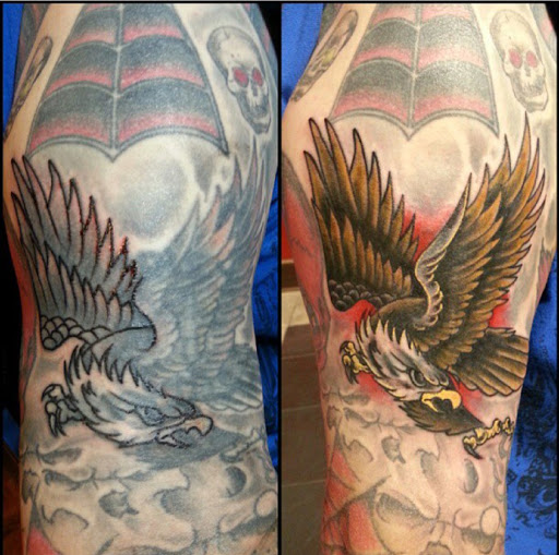 Explore fire sign tattoo ideas, creative tattoo ideas in Pittsburgh, available at Godspeed Tattoo and Body Piercing