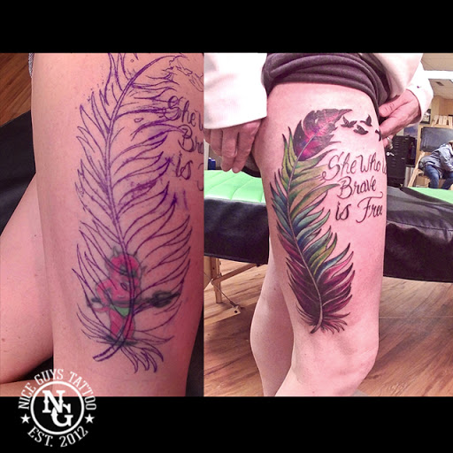 Explore rib cage tattoo ideas, creative tattoo ideas in Lawrenceburg, available at Nice Guys Tattoo