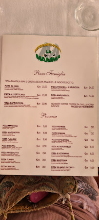 Carte du Ristorante Pizzeria La Mamma à Mantua