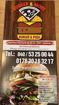 Menu / carte de Burger and More Wandsbek à Hamburg