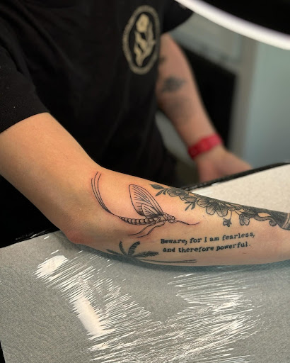 Explore dopamine tattoo ideas, creative tattoo ideas in Belgrade, available at The Loyal Sparrow Tattoo and Piercing