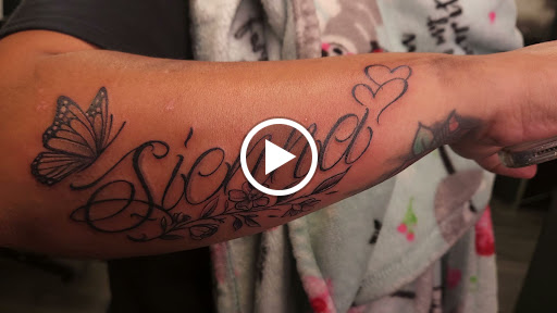 Explore butterfly and flower tattoo ideas, creative tattoo ideas in Bakersfield, available at Monster Ink