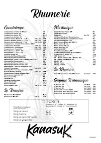 Menu du Kanasuk à Paris