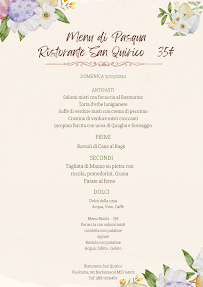 Menu du Locanda San Quirico à Tresana