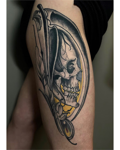 Explore clock tattoo idea, creative tattoo ideas in San Diego, available at Guru Tattoo