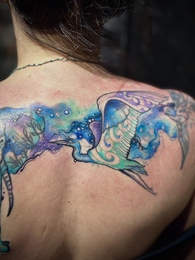 Explore north star tattoo ideas, creative tattoo ideas in Albuquerque, available at True Grit Tattoo