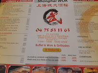 Shanghai Wok à Guilherand-Granges menu