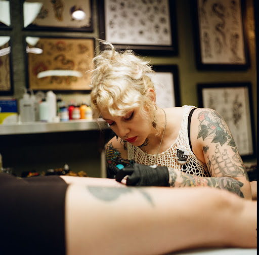 Explore dystopian tattoo ideas, creative tattoo ideas in Petaluma, available at Aces Over Eights Tattoo