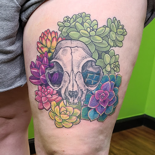 Explore new school tattoo ideas, creative tattoo ideas in New Hartford, available at Earthbound Ink