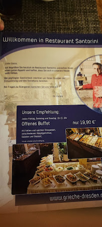 Menu / carte de Santorini à Dresden