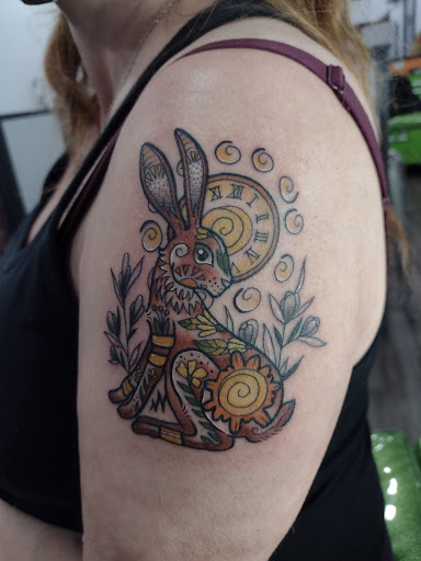 Explore crescent moon tattoo ideas, creative tattoo ideas in Three Rivers, available at Portfolio Ink, LLC