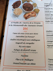 Carte du Restaurant U Spuntinu à L'Île-Rousse