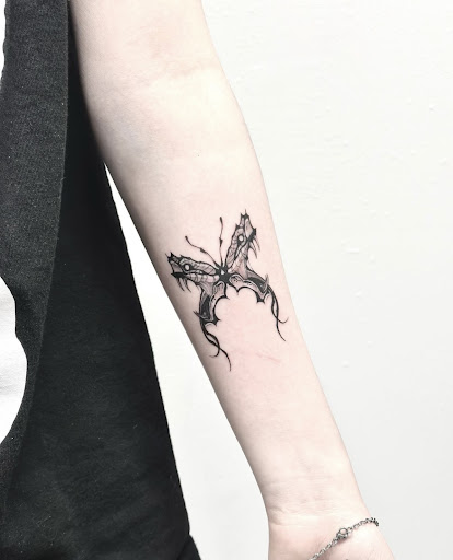 Explore woman face tattoo ideas, creative tattoo ideas in Garland, available at Infamous Art Studio