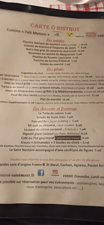 Restaurant Ô Bistrot à Saint-Maur-des-Fossés (la carte)