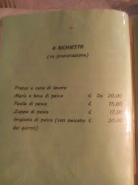 Menu du Trattoria Lo Cherippo à Vallecrosia