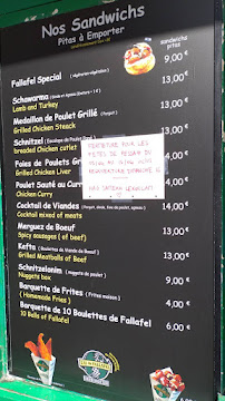 Restaurant spécialisé dans les falafels L'As du Fallafel à Paris (le menu)