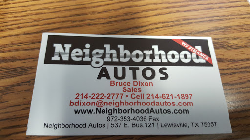 Used Car Dealer «Neighborhood Autos», reviews and photos, 537 TX-121 BUS, Lewisville, TX 75057, USA