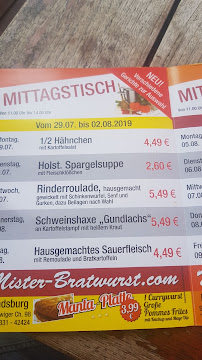 Mister Bratwurst Imbiss à Rendsburg carte