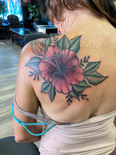 Explore front shoulder tattoo ideas, creative tattoo ideas in Bullhead City, available at Smoke and Dagger Tattoo