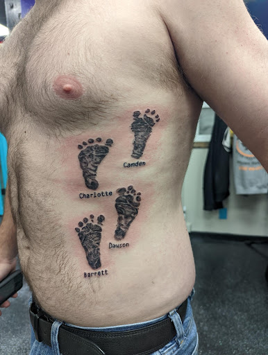 Explore tattoo on shoulder ideas, creative tattoo ideas in Slippery Rock, available at Dinky Dachshund Tattoo Parlor