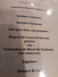 Restaurant Ferme Auberge Restaurant Le Vieux Chene à Castelnau-Chalosse (le menu)