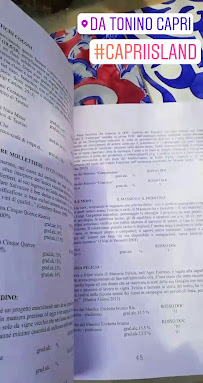 Carte du Ristorante da Tonino à Capri