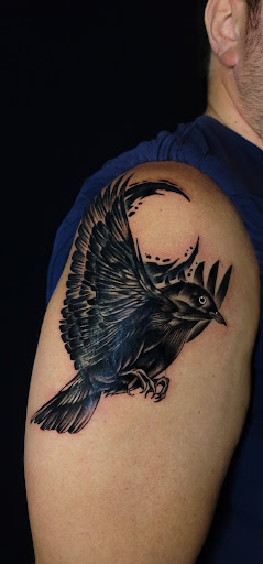 Explore full neck tattoo ideas, creative tattoo ideas in Arlington, available at Urbans Tattoo & Piercing Studio