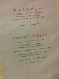 Menu / carte de Ristorante Pinocchio à Borgomanero