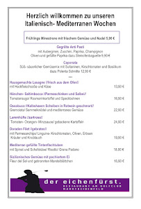 Restaurant der eichenfürst à Marktheidenfeld (la carte)