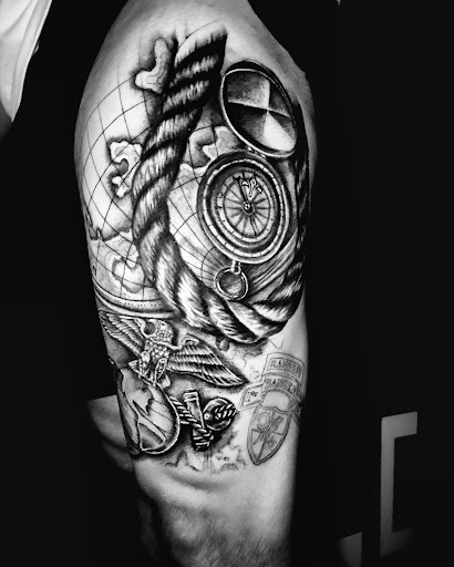 Explore horizontal tattoo ideas, creative tattoo ideas in Buford, available at Inked Arts Tattoo Studio