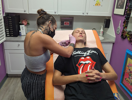 Explore disney thigh tattoo ideas, creative tattoo ideas in Houston, available at The Neon Jackal Tattoo